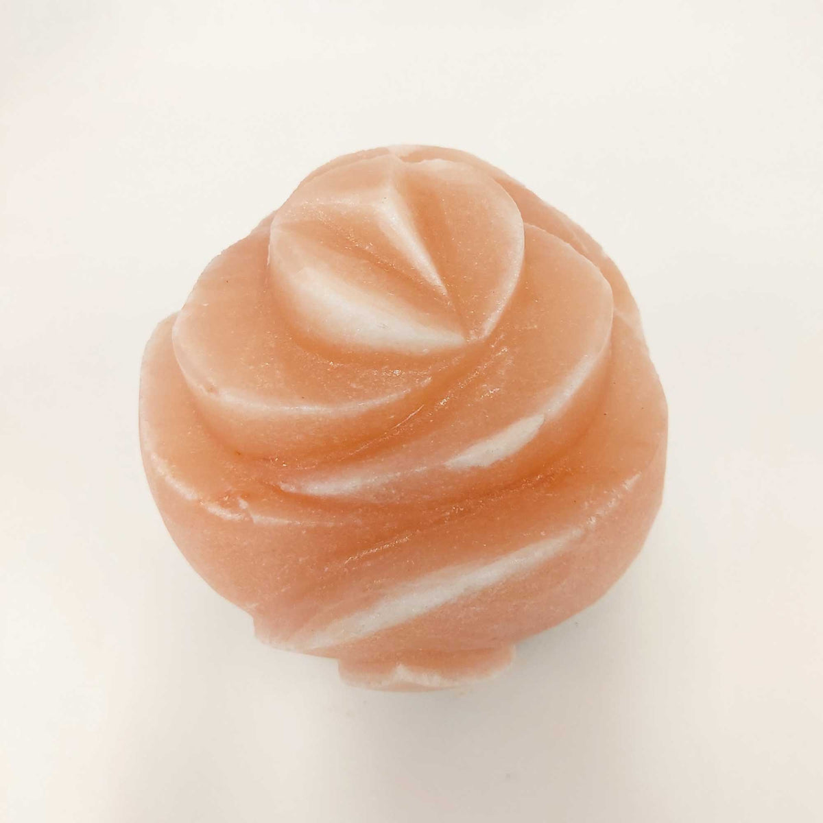 12V 12W Rose Himalayan Pink Salt Lamp | Carved Flower Rock Crystal Light Bulb | On/Off