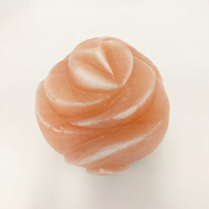 12V 12W Rose Himalayan Pink Salt Lamp | Carved Flower Rock Crystal Light Bulb | On/Off