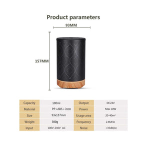 Essential Oil Aroma and Remote Diffuser | 100ml | Metal Art Air Mist Humidifier
