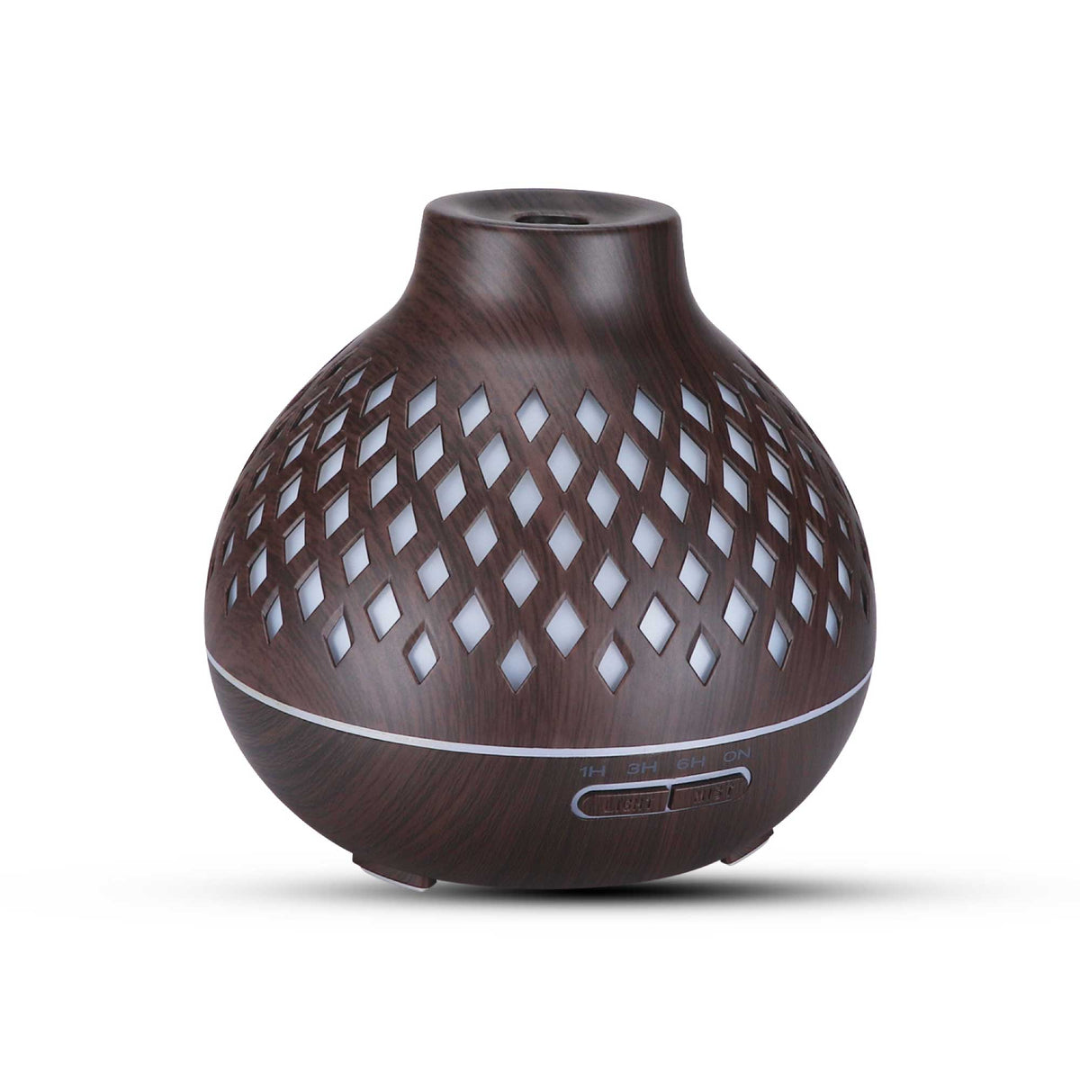 Essential Oil Aroma Diffuser | 400ml | Hollowed Wood | Mist Humidifier | Remote