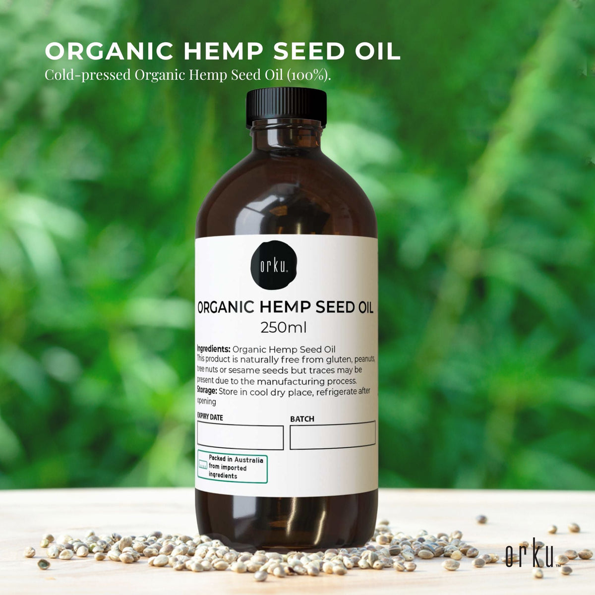 Organic Hemp Seed Oil | Cold Pressed | 250ml | Food Grade