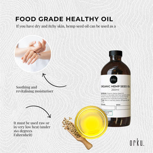 Organic Hemp Seed Oil | Cold Pressed | 250ml | Food Grade