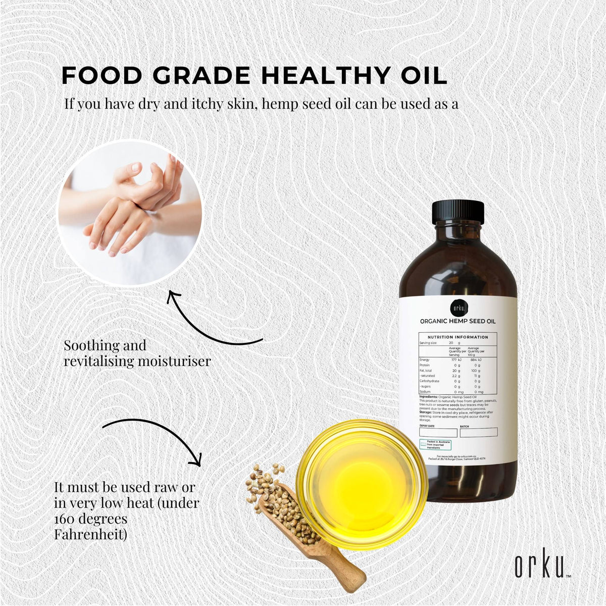 Organic Hemp Seed Oil | Cold Pressed | 1L | Food Grade