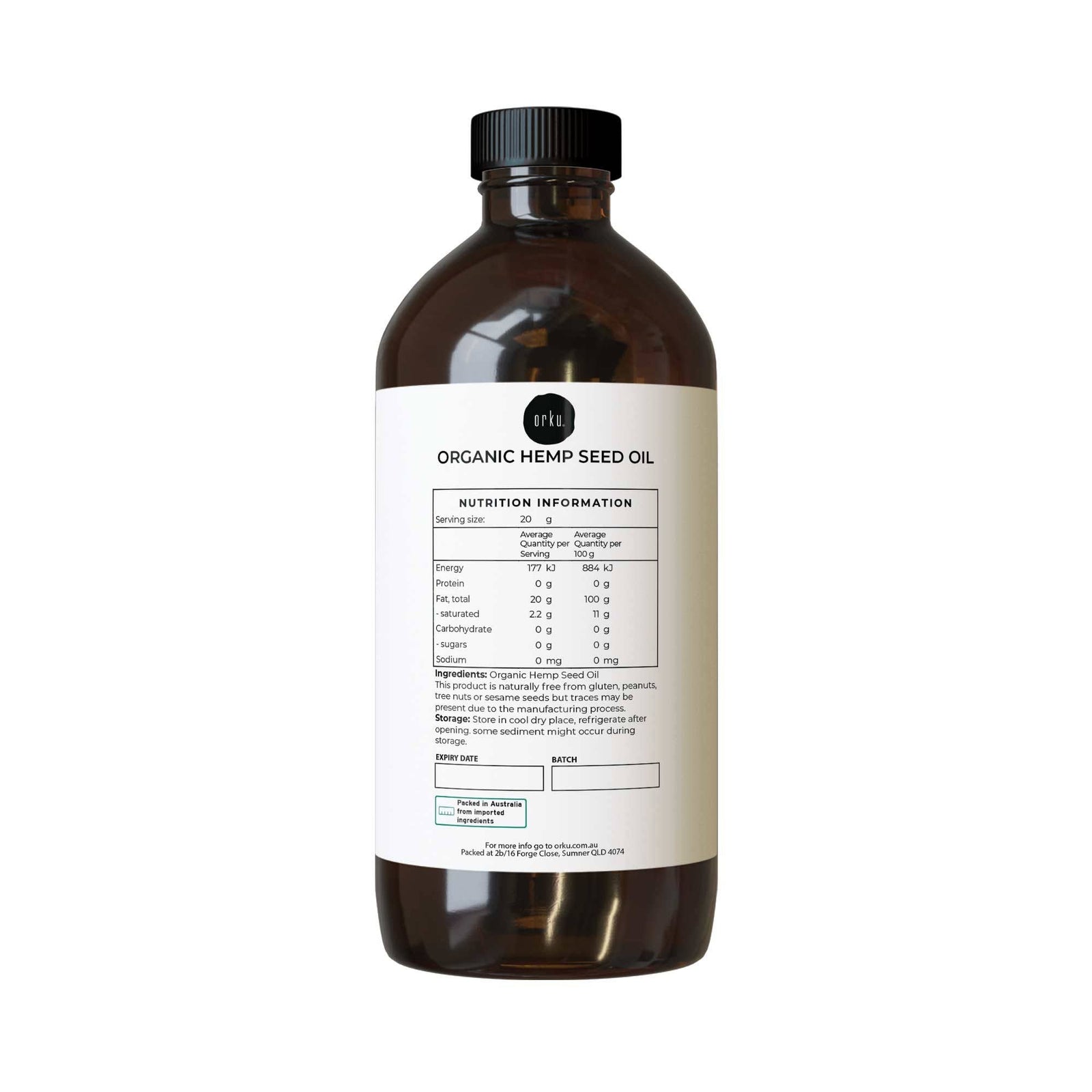 Organic Hemp Seed Oil | Cold Pressed | 1L | Food Grade