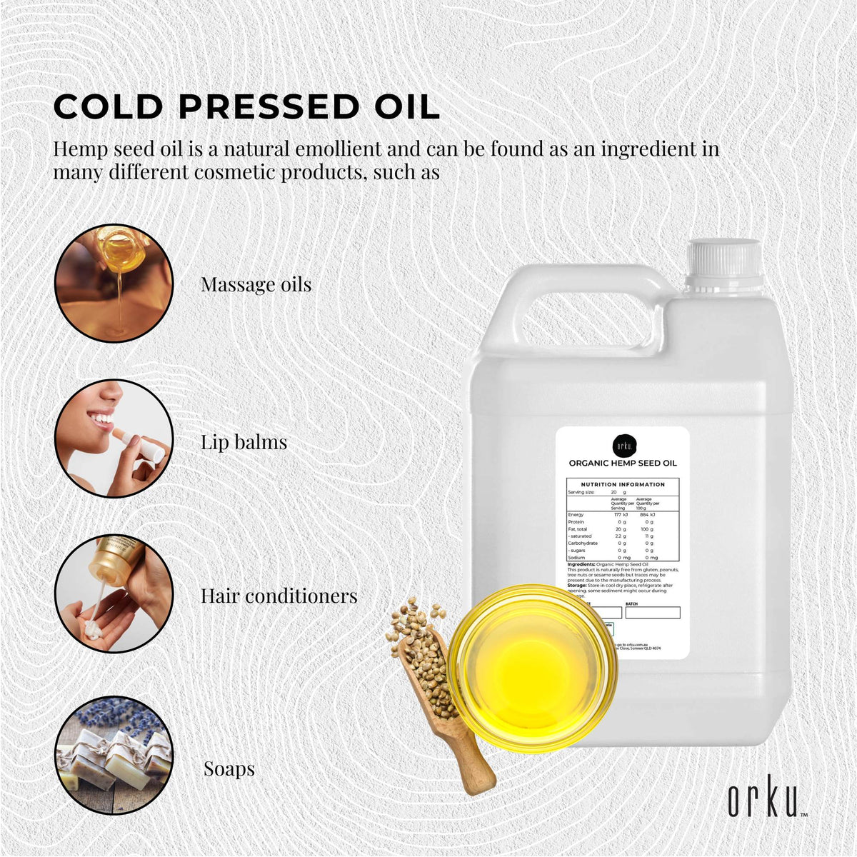 Organic Hemp Seed Oil | Cold Pressed | 5L | Food Grade