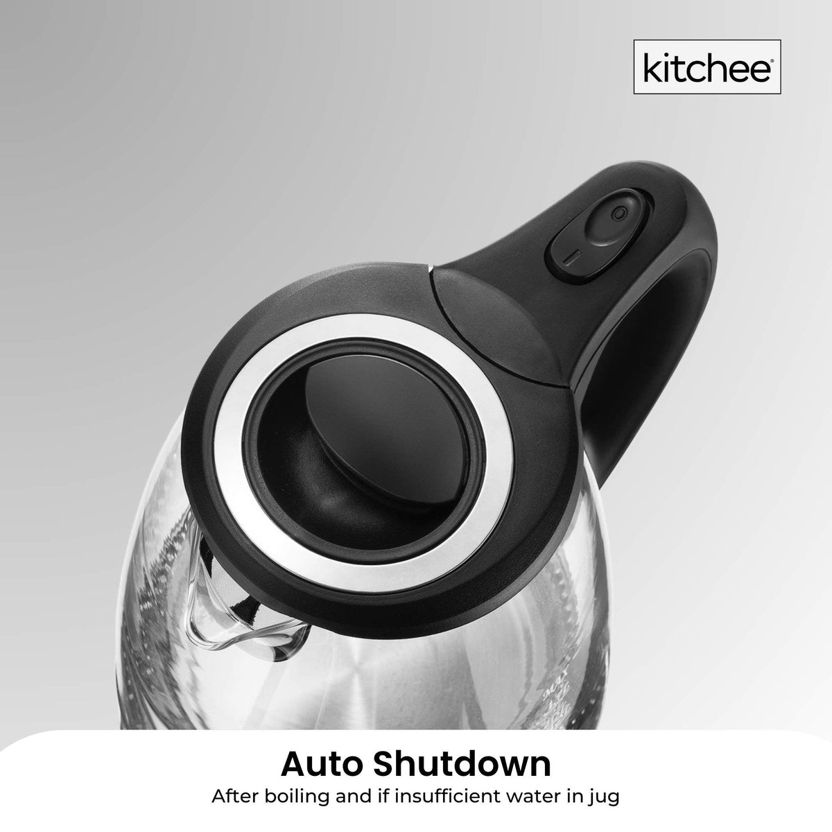 1.7L Electric Glass Kettle | LED Blue Light, 360° Automatic Cordless Boiling Jug