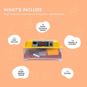 Electric 24 Egg Incubator + Accessories | Hatching Eggs for Chickens, Quail, and Ducks