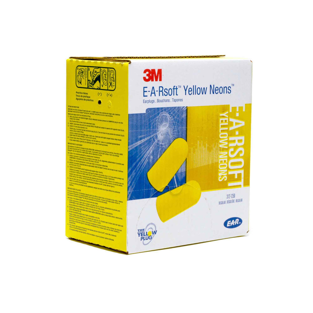 3M Foam Safety Earplugs | 200 Pairs | Neon Disposable Noise Reduction Ear Plugs