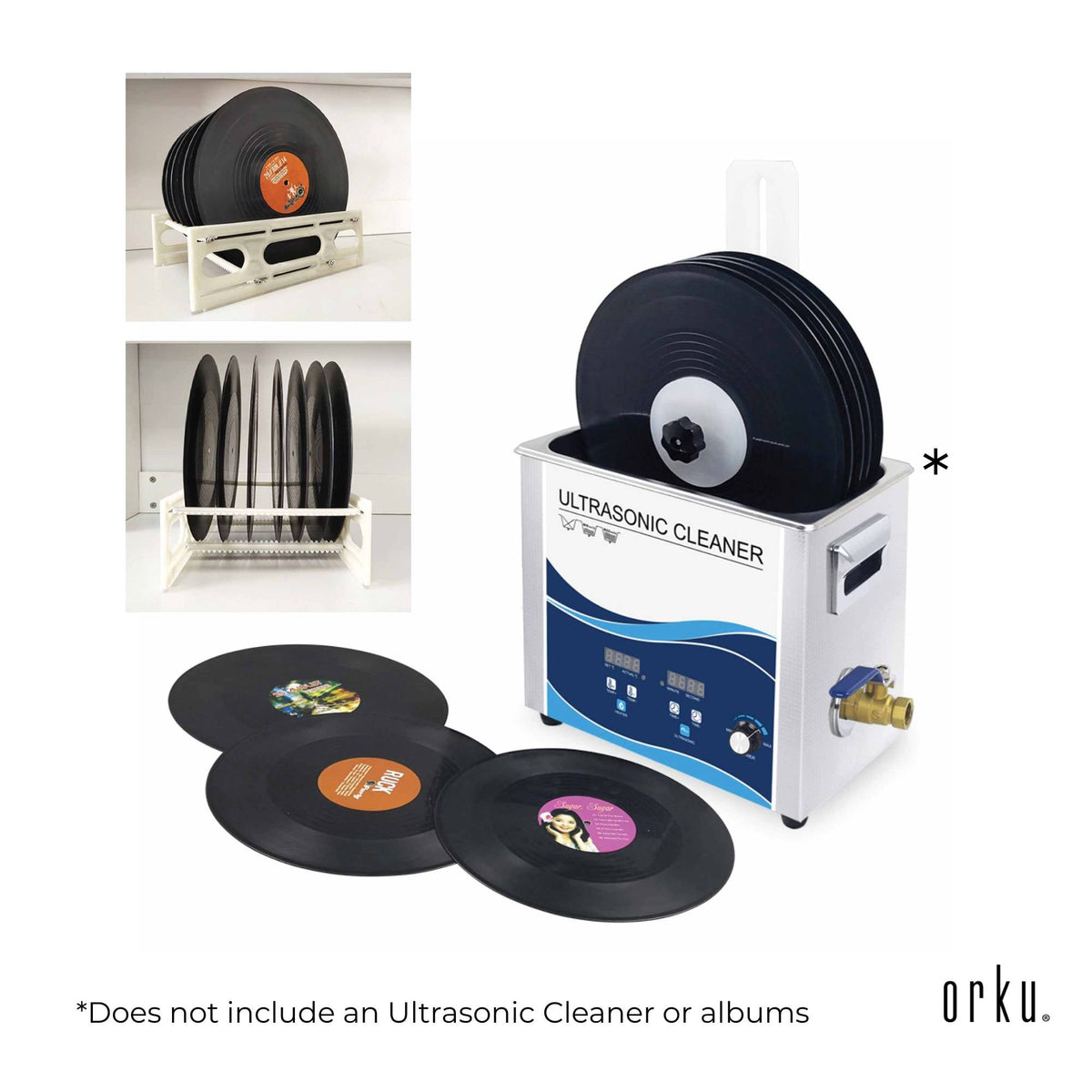 Vinyl Record Cleaning Stand | Drying Rack | Compatible with Ultrasonic Cleaner LP Disc Bracket