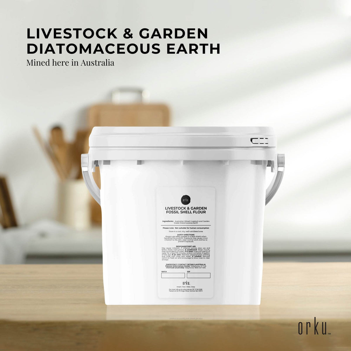 3Kg Organic Fossil Shell Flour Tub | Livestock and Garden Grade Diatomaceous Earth