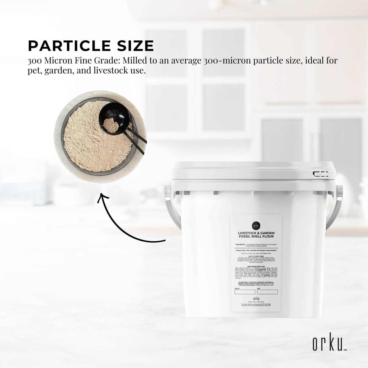 3Kg Organic Fossil Shell Flour Tub | Livestock and Garden Grade Diatomaceous Earth