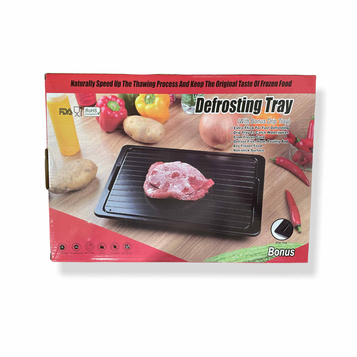 Fast Defrosting Meat Tray | FDA Approved Medium Miracle Aluminium Thawing Plate