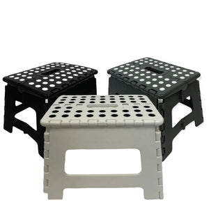 Folding Step Stool | 22cm | Portable Plastic Collapsible Fold-Up Chair | Random Colour