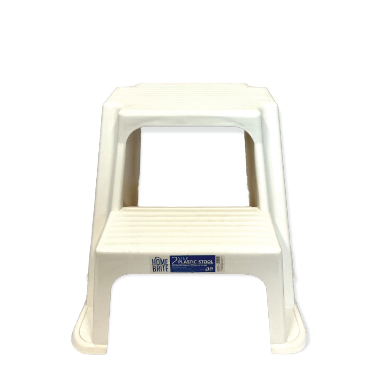 Large Two Step Stool | 41cm | White Plastic | Foot Stairs | Step Ladder