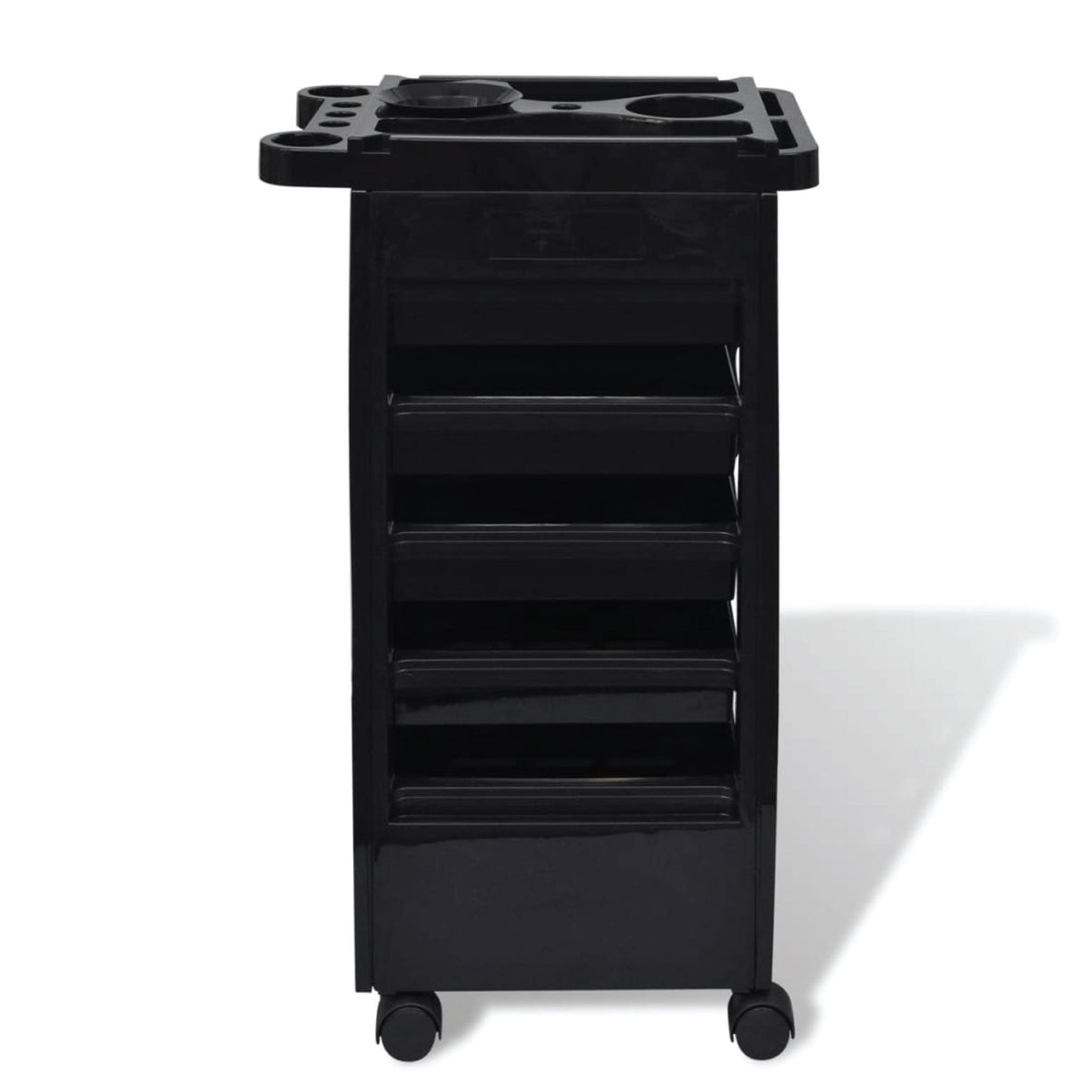 6-Tier Hairdressing Trolley | Black | 82x49x32cm | Salon Rolling Cart for Hair Colouring
