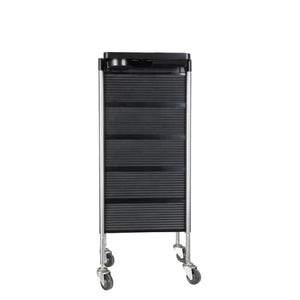5-Drawer Hairdressing Trolley | Black | 90x30x36cm | Salon Beauty Rolling Cart