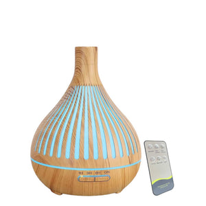 Essential Oil Aroma Diffuser and Remote | 400ml | Narrow Top Wood Mist Humidifier