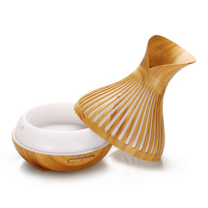 Essential Oil Aroma Diffuser and Remote | 500ml | Tulip Top Wood Mist Humidifier