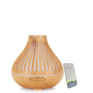 Essential Oil Aroma Diffuser and Remote | 500ml | Flat Top Wood Mist Humidifier