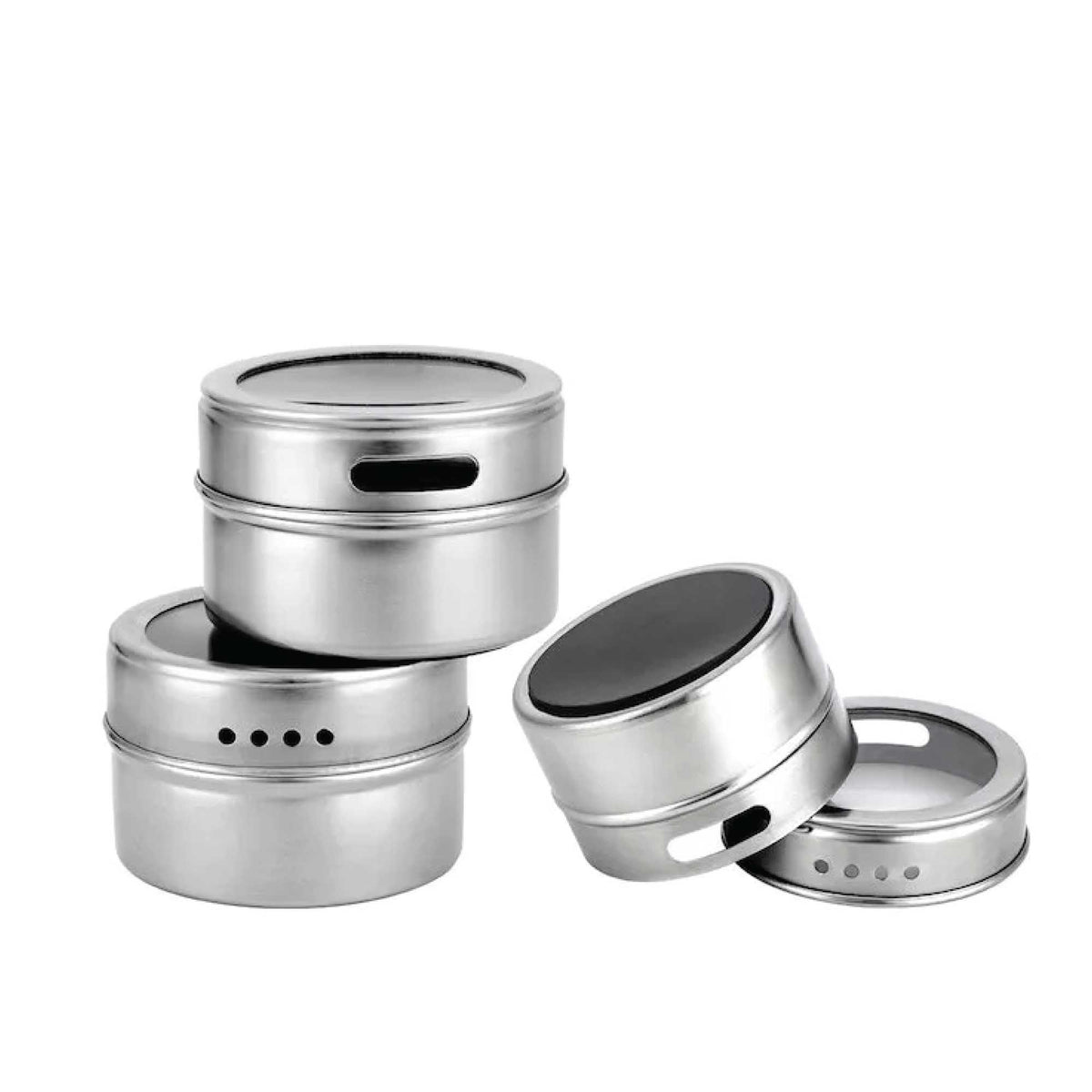 50x 150g Magnetic Spice Jar Stainless Steel Tin | Herb Seasoning Storage Container