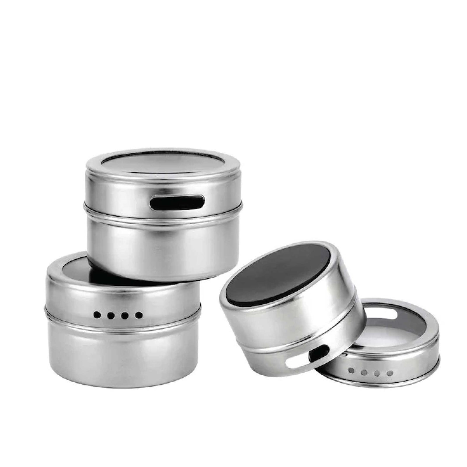 50x 150g Magnetic Spice Jar Stainless Steel Tin | Herb Seasoning Storage Container