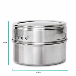 50x 150g Magnetic Spice Jar Stainless Steel Tin | Herb Seasoning Storage Container