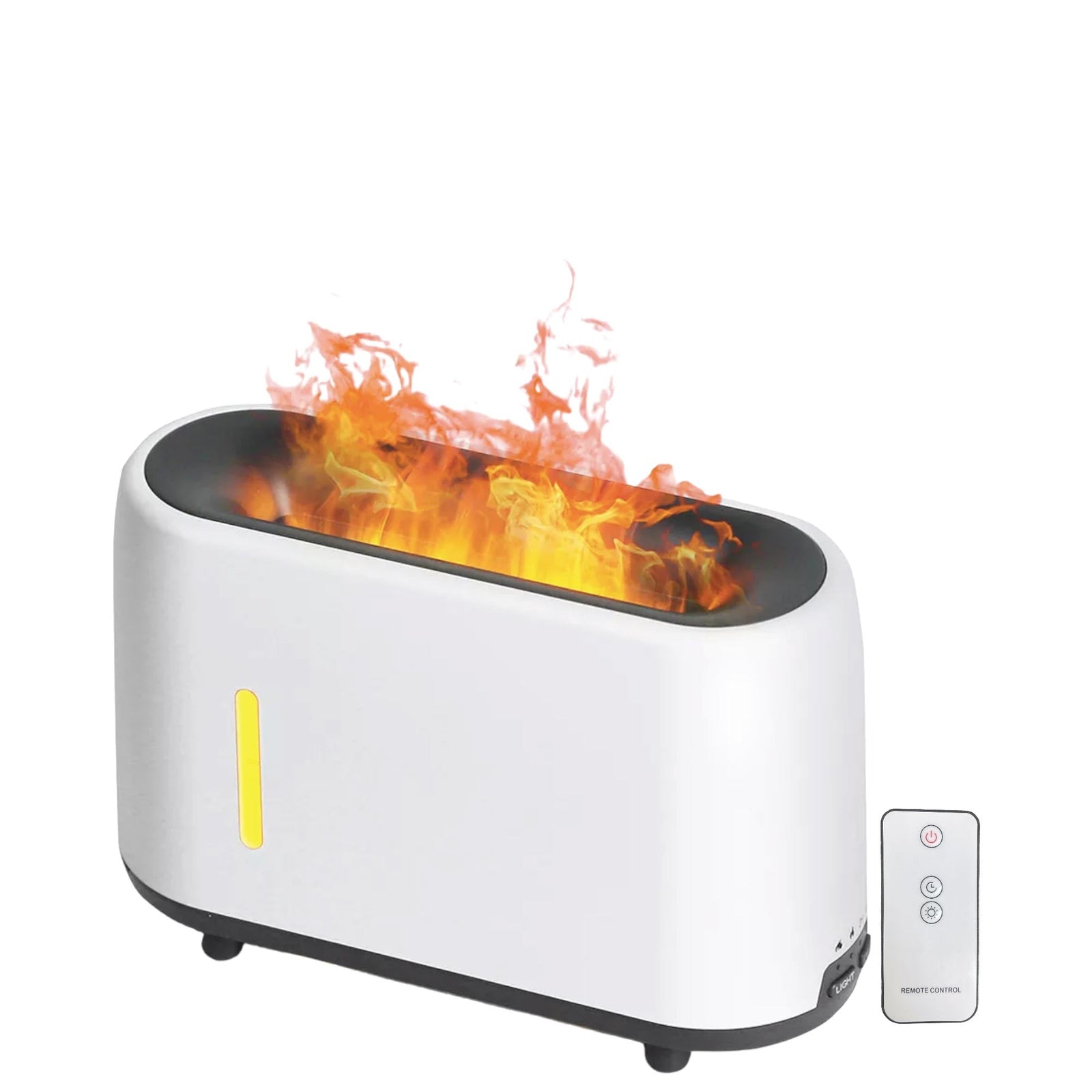 Essential Oil Aroma Diffuser and Remote | 240ml | Flame Fire Style Air Humidifier | White