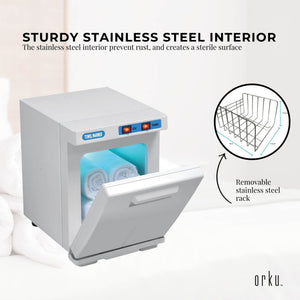 5L White Electric Towel Warmer | Mini UV Steriliser Cabinet | Hot Heater & Sanitiser