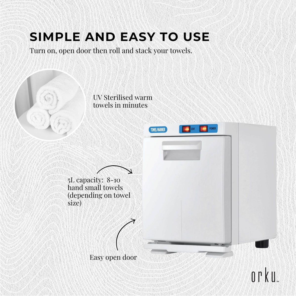 5L White Electric Towel Warmer | Mini UV Steriliser Cabinet | Hot Heater & Sanitiser