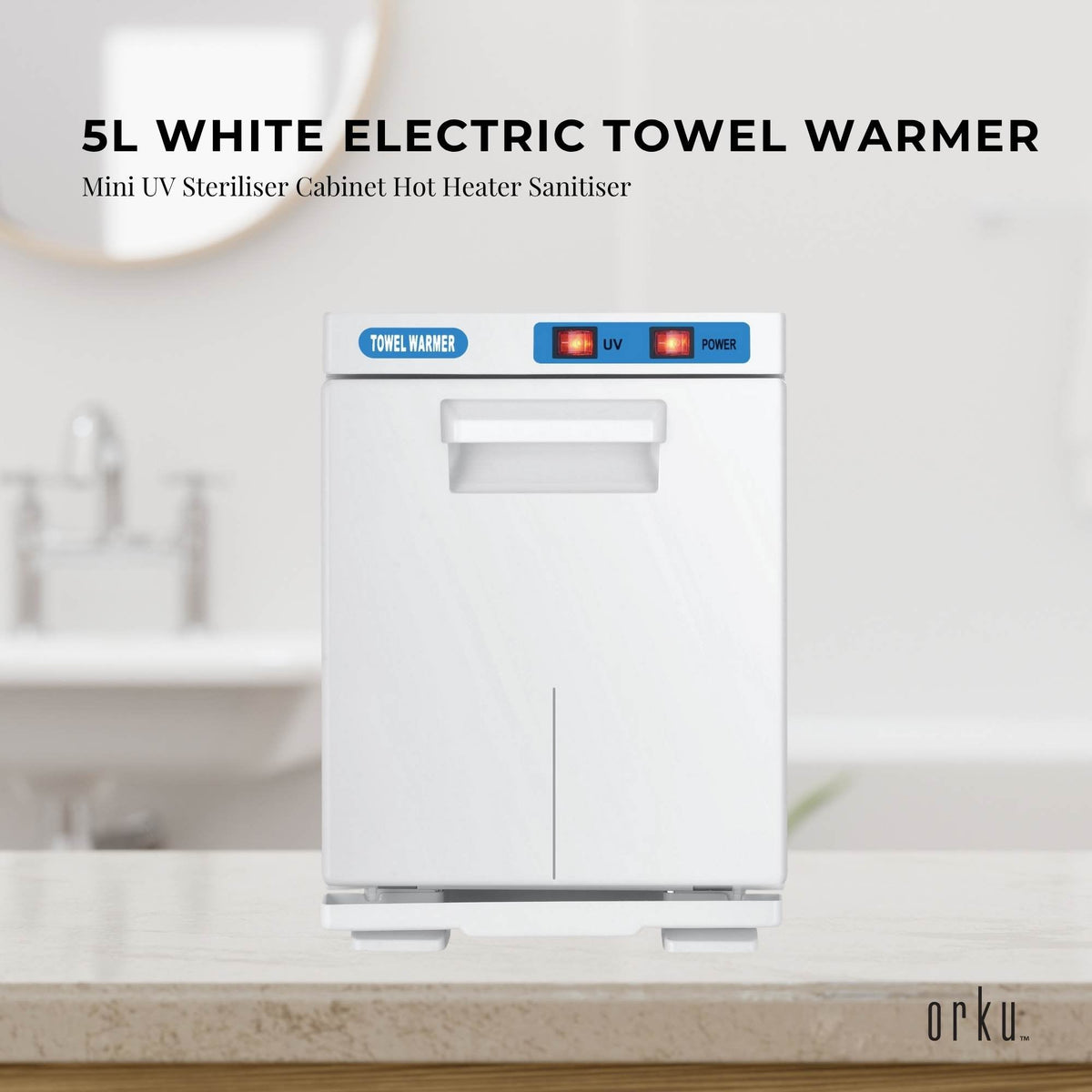 5L White Electric Towel Warmer | Mini UV Steriliser Cabinet | Hot Heater & Sanitiser