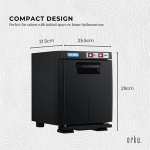 5L Black Electric Hand Towel Warmer | Mini UV Steriliser Cabinet | Hot Heater & Sanitiser