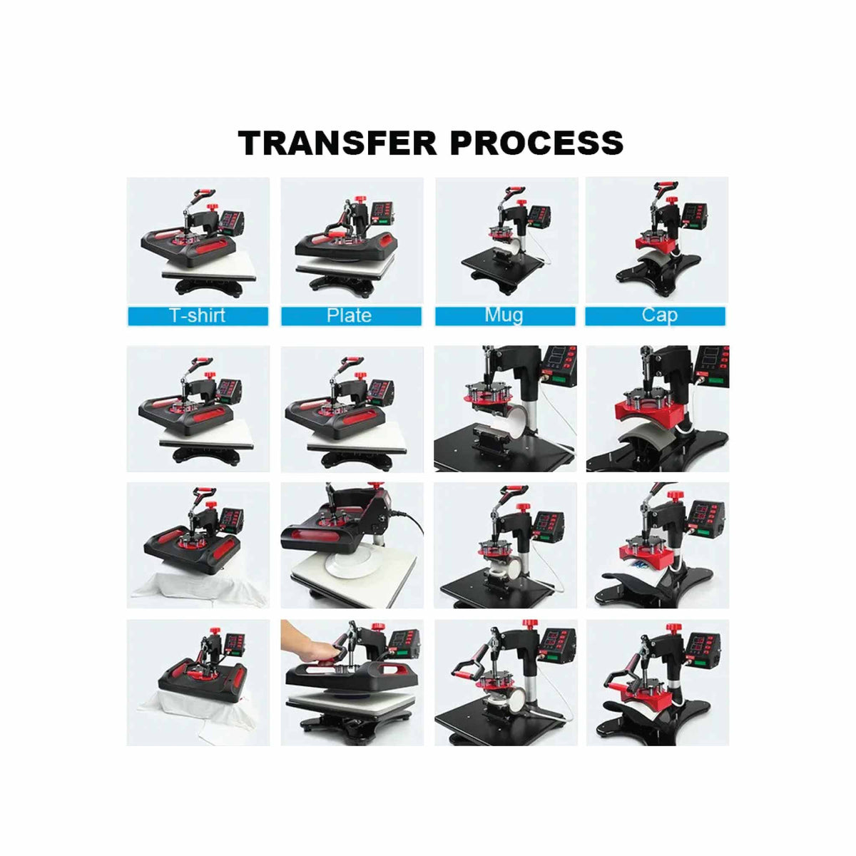 5 in 1 Combo Heat Press | DIY Hobby Craft Logo Transfer | HVT Sublimation Printing