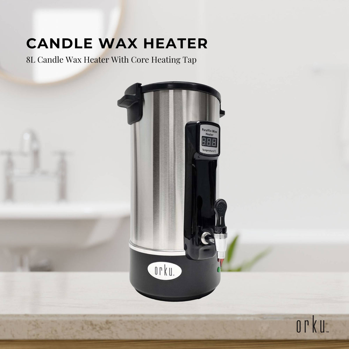 8L Candle Wax Heater with Core Heating Tap | Electric Warmer Melter Pot for Candle Making
