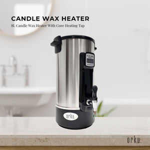 8L Candle Wax Heater with Core Heating Tap | Electric Warmer Melter Pot for Candle Making