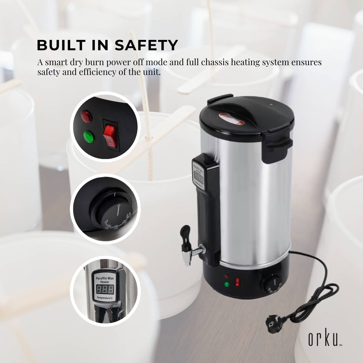 10L Candle Wax Heater with Tap & Accessories | Candle Making Melter Pot