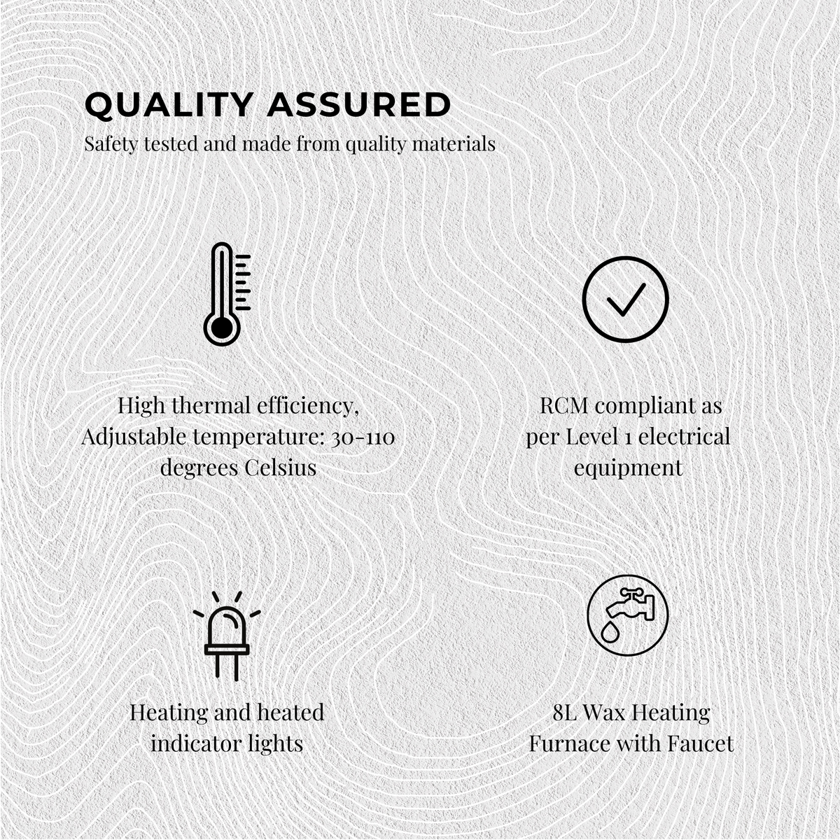 10L Candle Wax Heater Black with Tap | Soy Wax Melter Candle Making Pot