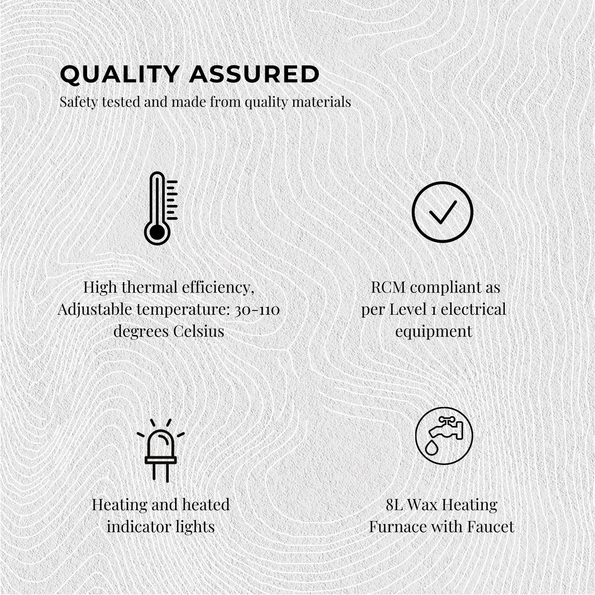 8L Candle Wax Heater Black with Tap | Soy Wax Melter for Candle Making