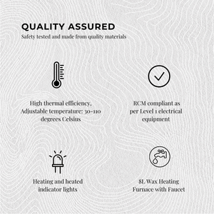 8L Candle Wax Heater Black with Tap | Soy Wax Melter for Candle Making