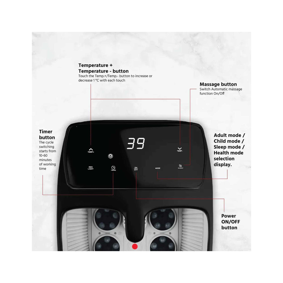 Foot Spa Automatic Water Heating Massager | Electric Pedicure Bath | Home Spa Solution