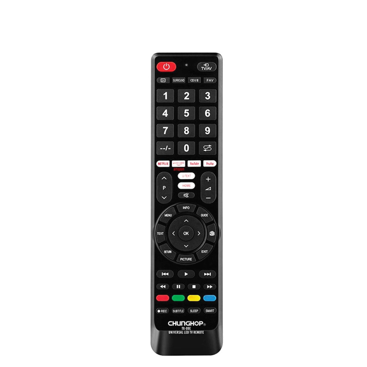 Universal TV Remote | Chunghop TX-09E-3D | Smart TVs HDTV LED LCD Compatible