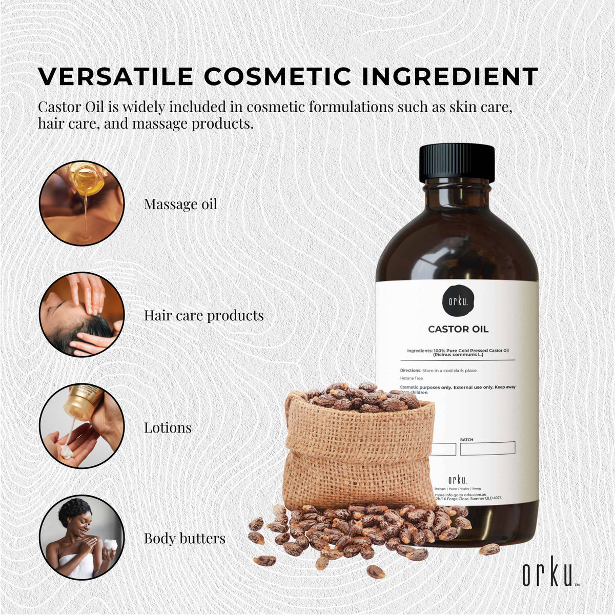 500ml Castor Oil | Hexane-Free Cold Pressed - Skin and Hair Care