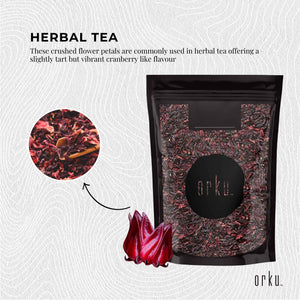 1Kg Organic Hibiscus Rosella Flower Crushed | Dried Herbal Tea Supplement | Rich in Antioxidants