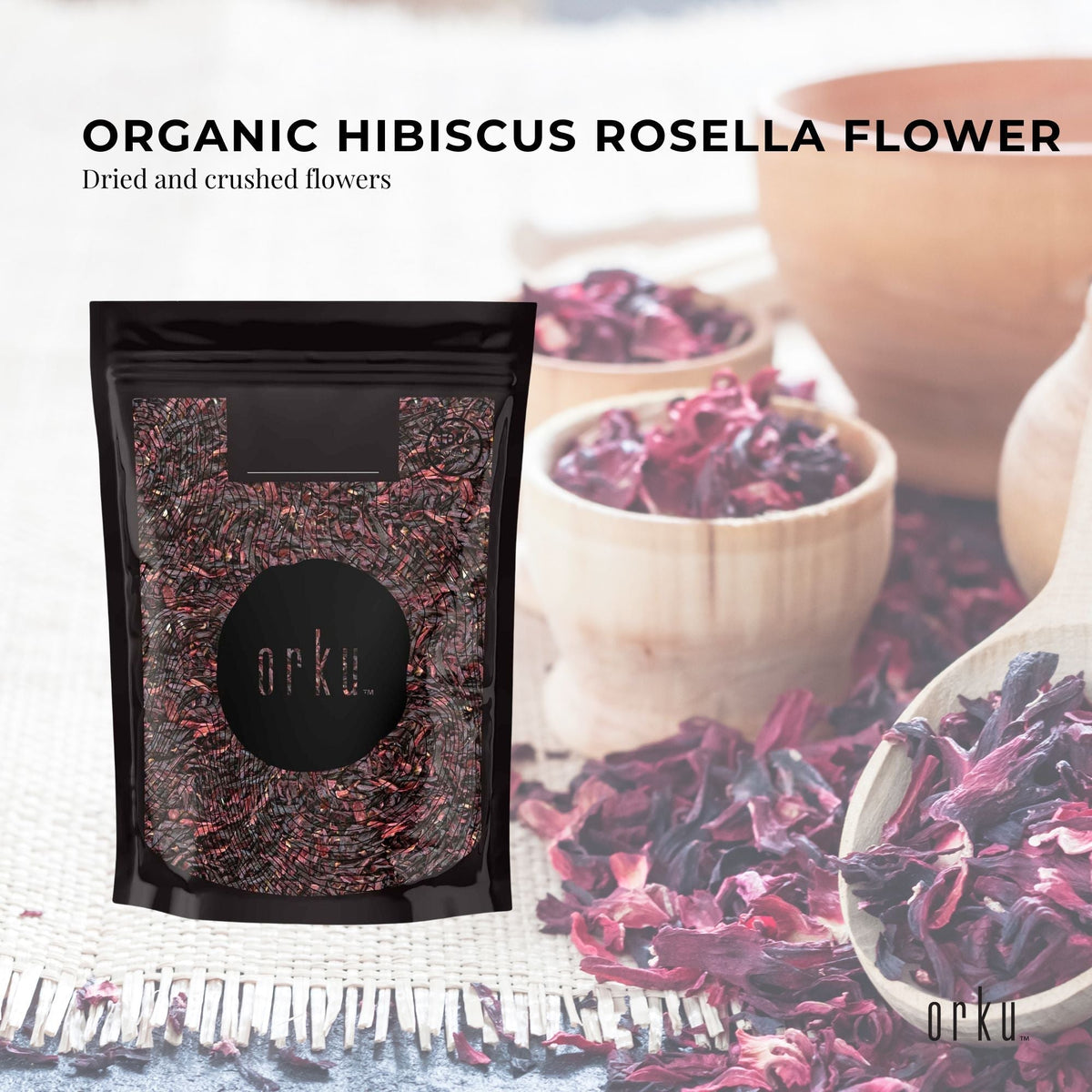 50g Organic Hibiscus Rosella Flower Crushed | Dried Herbal Tea Supplement | Health & Wellness