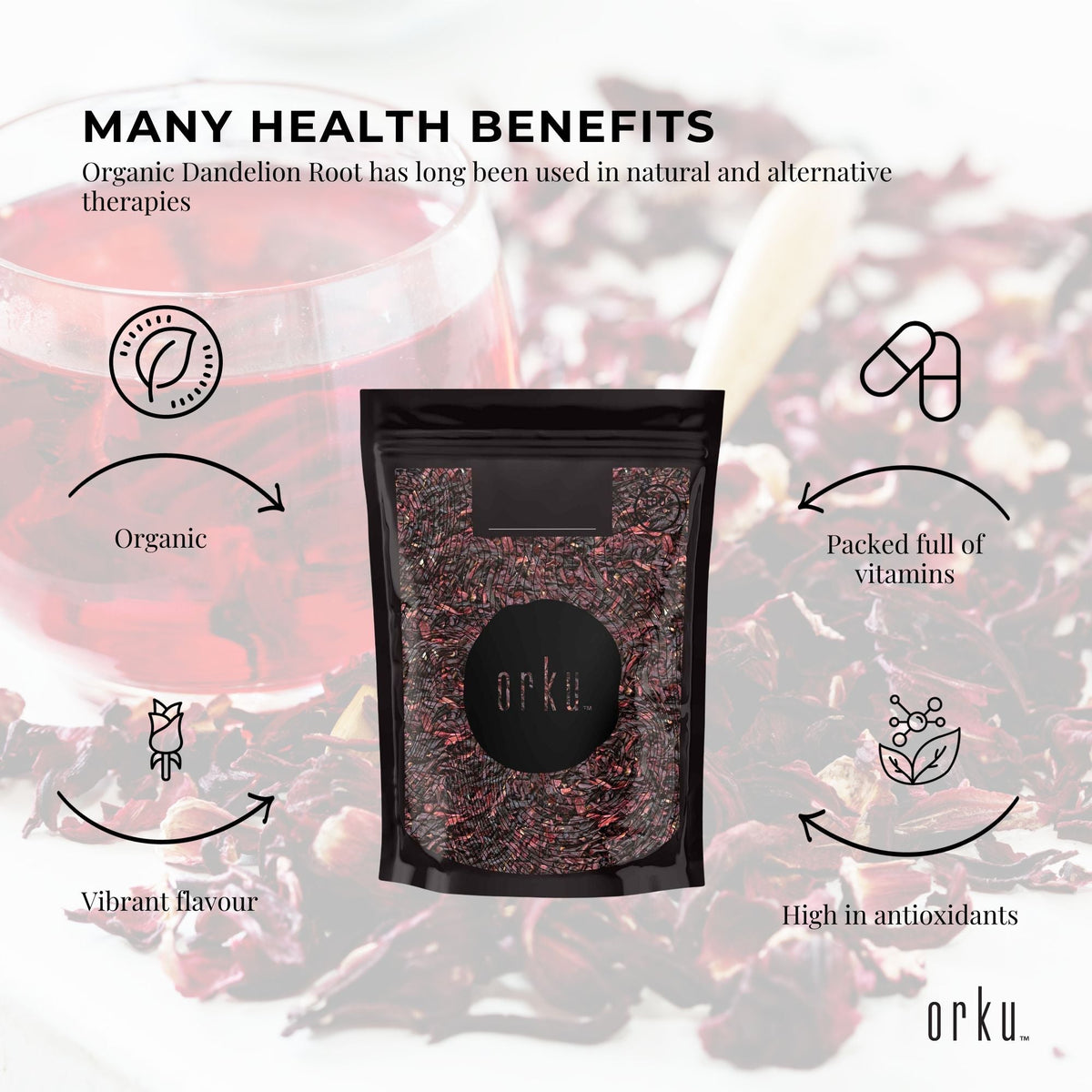 250g Organic Hibiscus Rosella Flower Crushed | Dried Herbal Tea Supplement | Natural Herbal Infusion