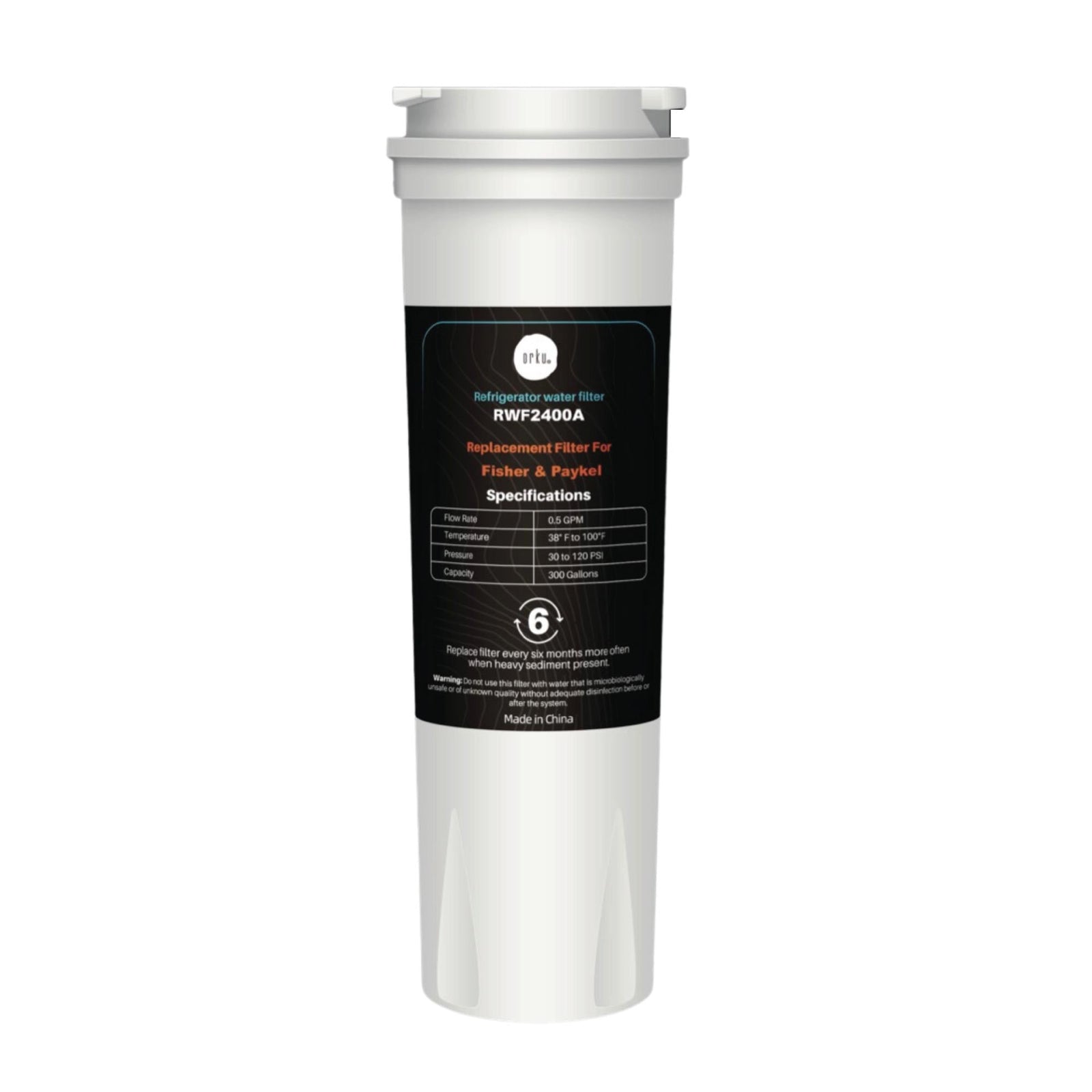 Orku Fridge Water Filter Cartridge | For Fisher & Paykel RWF2400A 836848, 836860