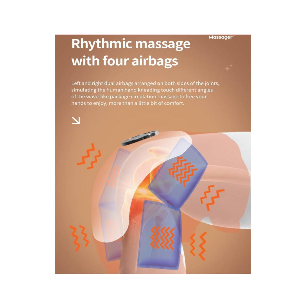 Electric Knee Massager | Rechargeable Air Compression | Heat Vibration Machine