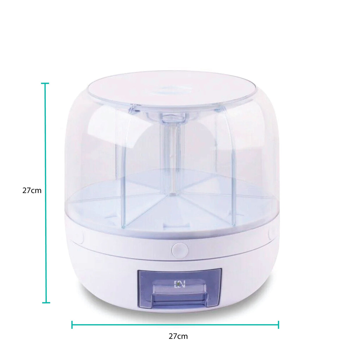 6-Grid Rotating Food & Grain Dispenser | 7.2L | Large Compartment Storage Container
