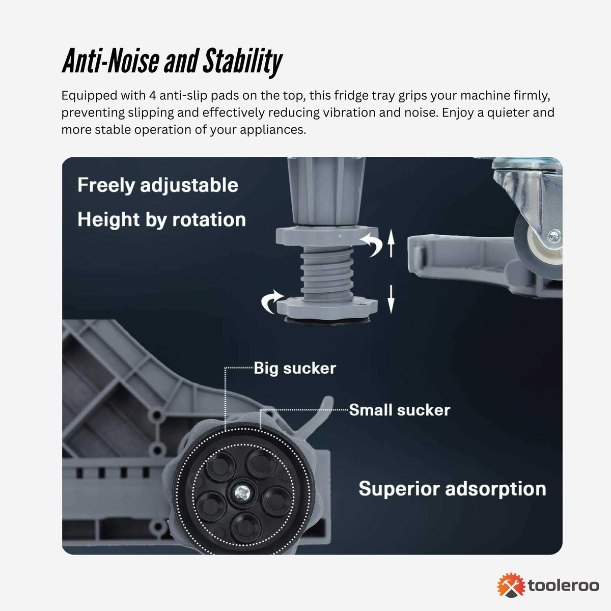 Adjustable Appliance Base Stand | Lock Wheel Trolley for Washing Machine & Fridge