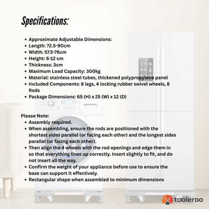 Adjustable Appliance Base Stand | Lock Wheel Trolley for Washing Machine & Fridge