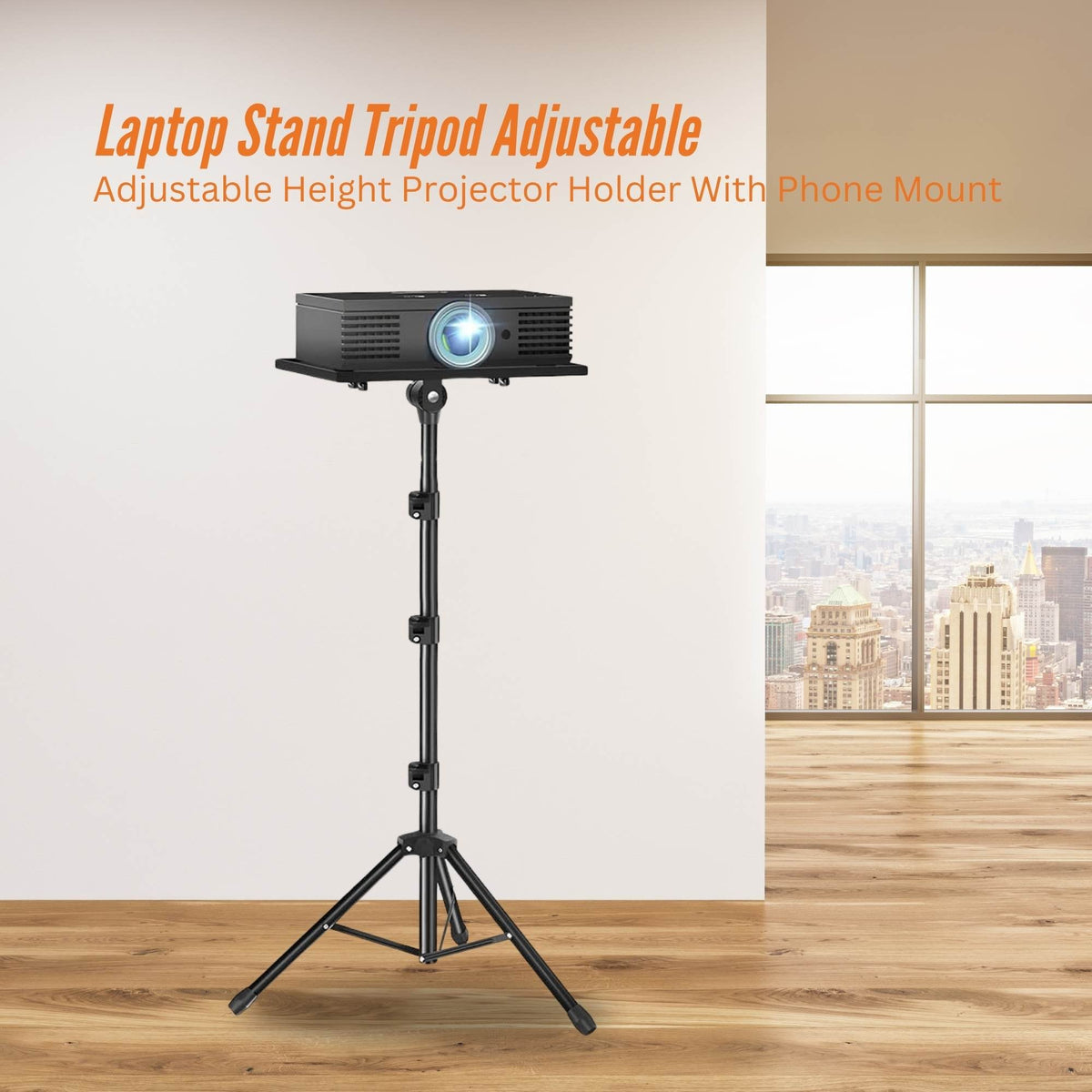 Laptop Stand Tripod | Adjustable Height Projector Holder | Phone Mount
